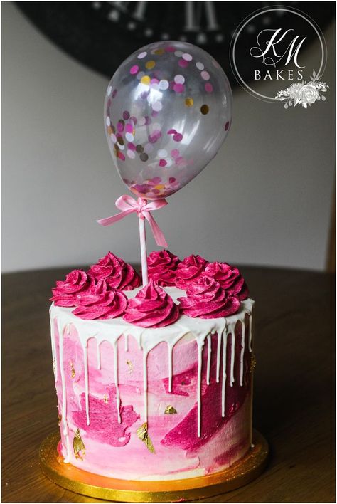 Drip Birthday Cake For Women, Drip Cakes Birthday Woman, Pink Birthday Cakes For Women, Cute Pink Cakes Birthdays, Pink Birthday Cake For Women, Pink Cakes Birthday For Women, Pink 30th Birthday Cake, Simple Pink Cake, Birthday Cakes For Ladies