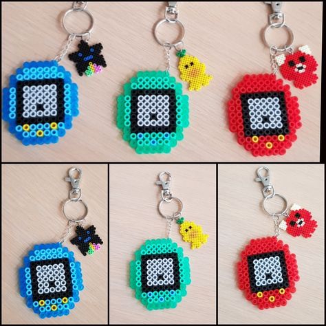 Tamagotchi Perler Beads, Hama Mini, Perler Ideas, Craft Fairs Booth, Hamma Beads, Beads Designs, Canvas Work, Bead Pattern, Perler Beads Designs