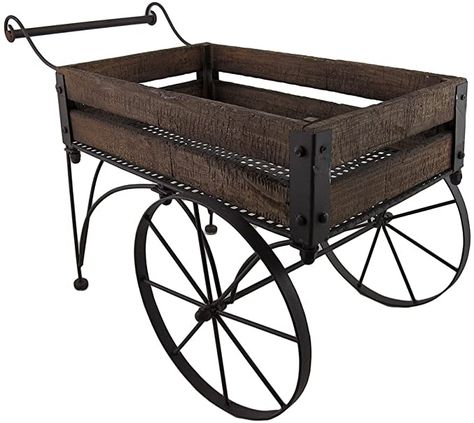 Wagon Planter, Metal Wagon, Wood Wagon, Wooden Cart, Garden Wagon, Wagon Cart, Wooden Wagon, Plant Stands Outdoor, Rustic Planters