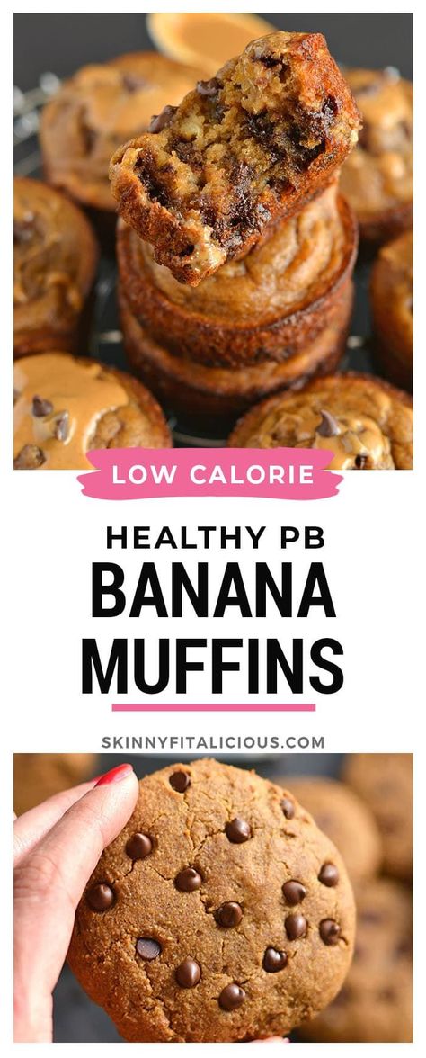 Low Cholesterol Banana Recipes, Pb Fit Recipes Low Calorie, Healthy Low Calorie Banana Muffins, Low Calorie Banana Bread Muffins, Ripe Banana Recipes Low Calorie, Low Calorie Blender Recipes, Low Calorie Peanut Butter Recipes, Low Calorie Banana Desserts, Low Cal Banana Muffins