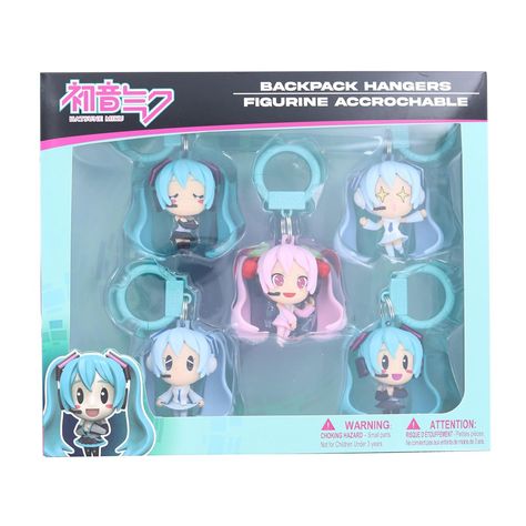 Decorate your backpack with these officially licensed Hatsune Miku Backpack Hangers! This 5-piece set includes all your favorite characters in one collector's box!. Take to school, in the car, or play at home. If you like Hatsune Miku, then you can not miss out on this amazing collection of hangers together for the first time in one amazing value set. Officially licensed. Miku Backpack, Backpack Hangers, Decorate Your Backpack, Sonic The Hedgehog 4, Backpack Hanger, Vocaloid Characters, Hanger Clips, Plush Bags, Bag Clips