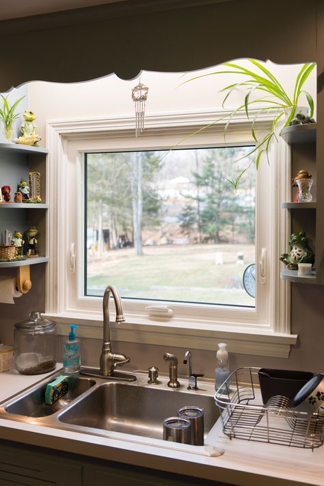 Clean Look of the Awning Window over the kitchen sink Awning Windows Kitchen, Small Kitchen Window Over Sink, Kitchen Garden Window Over Sink, Kitchen Window Above Sink, Kitchen Window Ideas Over Sink, Window Above Kitchen Sink, Window Over Kitchen Sink, Window Above Sink, Small Kitchen Window