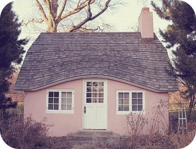 Dreamscape Collage, Pink House Exterior, Cute Cottages, Little Cottages, Cottage Shabby Chic, Pink Cottage, Style Cottage, Dream Cottage, Pink House