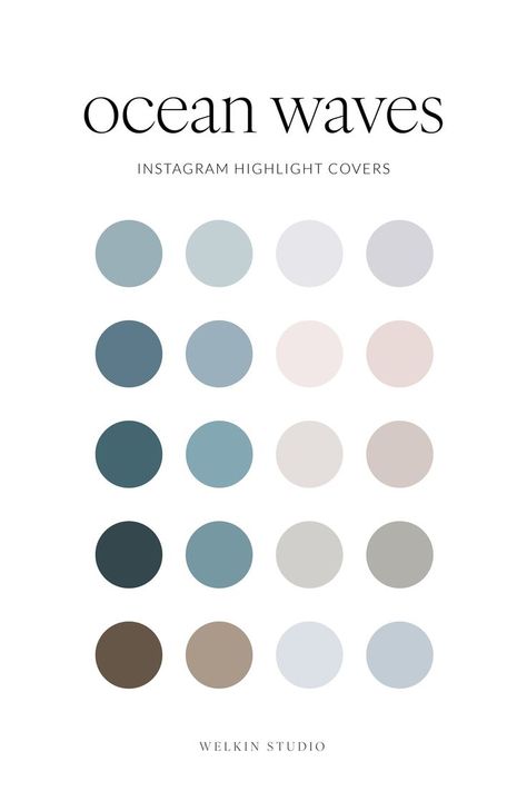 20 Ocean Waves Solid Instagram Stories Highlight Covers, IG Stories Branding Colour Palettinstagram highlight, instagram highlight covers, instagram highlight covers icon, instagram tamples  | #instagram #highlight #cover #icons #instagood Beach Tones Colour Palettes, Hex Codes Aesthetic, Ocean Colour Palette, Color Palette Instagram, Branding Colour Palette, Color Coding Notes, Color Palette Aesthetic, Ocean Color Palette, Ocean Hues