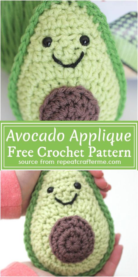 Free Crochet Avocado Applique Pattern Pickle Amigurumi Free Pattern, Avocado Amigurumi Free Pattern, Avocado Crochet Pattern Free, Crochet Avocado Pattern Free, Crochet Avocado Pattern, Positive Friends, Crochet Avocado, Avocado Earrings, Food Crochet