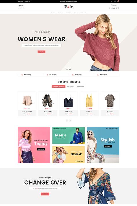 Style Fashion OpenCart Template #85066 #Ad #Fashion #Template #OpenCart #Style #OpenCart Apparel Website Design Inspiration, Clothing Website Design Layout, Clothing Brand Website Design, Apparel Website Design, Clothing Web Design, Website Design Fashion, Fashion Website Banner, Clothes Websites, Fashion Web Design