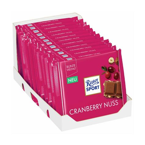 Ritter Sport Chocolate, Dried Cranberry, Grocery Store Items, Natural Eye Cream, Movie Night Gift, Pantry Fridge, Ritter Sport, Cream Aesthetic, Chocolate Assortment