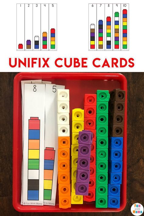 Unifix Cube Activities, Unifix Cubes, Snap Cubes, Math Manipulatives, Prek Math, Math Activities Preschool, Early Math, Mental Math, Math Numbers