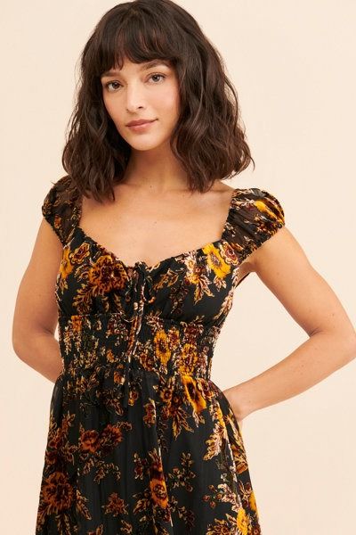 Online Dress Rental | Nuuly Dark Floral Fashion, Vampy Style, Dark Floral Dress, Luanna Perez, Rent Dresses, She's A Lady, Silk Noil, Burnout Velvet, Dark Autumn