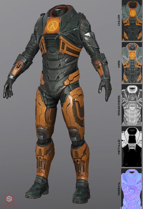 Gordon Freeman Fanart, Half Life Game, Space Armor, Gordon Freeman, Valve Games, Sri Ram, Futuristic Armor, Navy Art, Sci-fi Armor