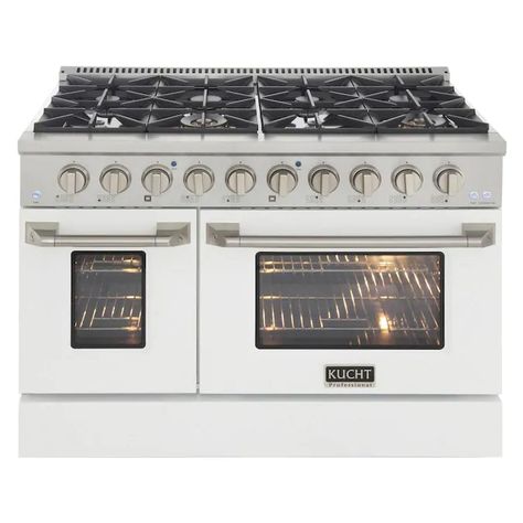 Porcelain Oven, Freestanding Double Oven, Gas Range Double Oven, Cast Iron Burner, Stainless Steel Backsplash, White Oven, Steel Backsplash, Convection Cooking, Stainless Steel Range