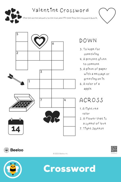 Advanced valentine-themed crossword puzzle for kids ages 7 and up Couple Crossword Puzzle, Crossword Puzzle Aesthetic, Puzzle For Boyfriend, Mini Envelopes Diy, Love Crossword, Love Puzzle, Crafts And Activities For Kids, Boyfriend Anniversary, Letter Ideas