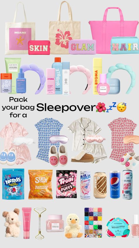 #fyp #preppy #sleepover #fypshuffle Sleepover Packing List, Preppy Sleepover, Fun Sleepover Activities, Teen Sleepover Ideas, Preppy Birthday Gifts, Sleepover Essentials, Teen Sleepover, Making A Gift Basket, Preppy Essentials