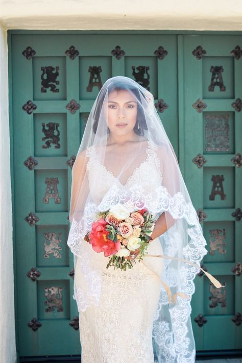 Gorgeous veil portrait Wedding Ideas Mexican, Wedding Inspiration Ceremony, Veil Portrait, Mexican Themed Weddings, Hacienda Wedding, Mexican Wedding Dress, Brides Dress, Spanish Wedding, Boda Mexicana