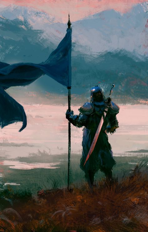 ArtStation - The Wanderer, Julien Lasbleiz Digital Painting Techniques, The Wanderer, Knight Art, High Fantasy, Fantasy Inspiration, Fantastic Art, Medieval Fantasy, Fantasy World, Dark Fantasy