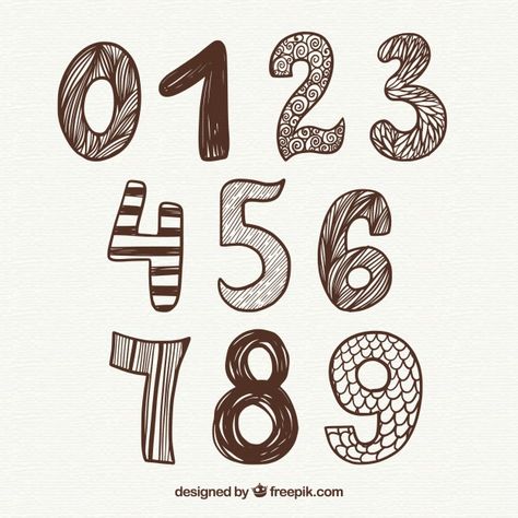 Hand Drawn Numbers, Number Doodles, Tropical Flowers Illustration, Birthday Doodles, Metal Numbers, Birthday Doodle, Lettering Styles Alphabet, Hand Lettering Drawing, Promotional Banners