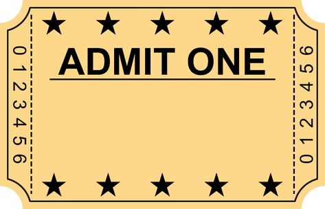 Admit One Ticket Template, Template Tiket, Movie Ticket Template, Movie Ticket Stubs, Movie Ticket Invitations, Ticket Template Printable, Ticket Design Template, Movie Clipart, Ticket Template Free