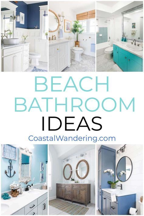 Seaside Bathroom Ideas, Beach Bathroom Decor Ideas, Beach Bathroom Ideas, Beachy Bathrooms, Seaside Bathroom, Coastal Bathroom Design, Coastal Bathroom Decor, Beachy Bathroom, Beach House Bathroom