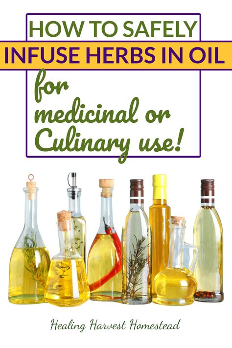 HERBAL INFUSED OILS IN BOTTLES Herb Infused Oils, Herbal Infused Oil, Infused Oil Recipes, Herb Infused Olive Oil, Infused Vinegars, Homemade Essential Oils, Herbal Tonic, Olive Oil Recipes, Herbal Salves