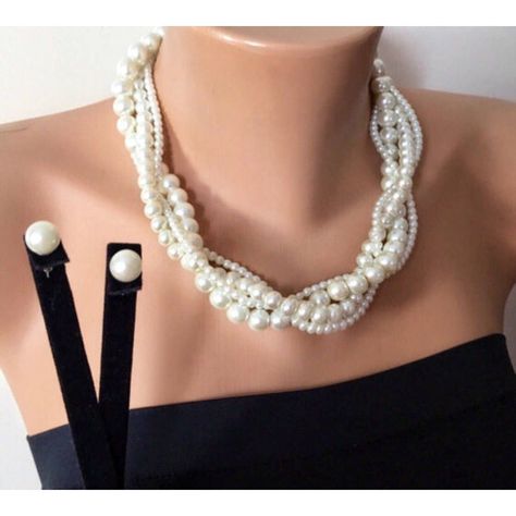 Excited to share this item from my #etsy shop: Twisted Pearl Necklace, Statement Ivory Pearl Twisted Necklace Earrings, Bridal Gift Necklaces, Wedding Gift, Multistrand Necklace, Bridesmaid Pearl Necklace, Big Pearl Necklace, Large Pearl Necklace, Twisted Necklace, Ivory Pearl Necklace, Necklaces Wedding, Pearl Bridesmaid Jewelry, Floating Pearl Necklace, Multi Strand Pearl Necklace