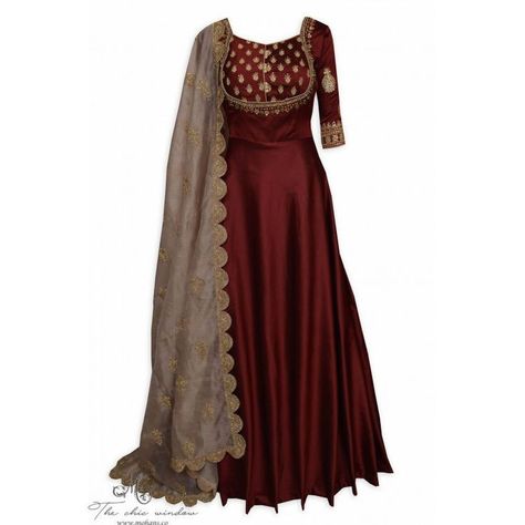 Maroon Kurti Combination, Kurti Combination, Maroon Kurti, Frocks And Gowns, Designer Anarkali Dresses, Traditional Blouse Designs, Anarkali Dress Pattern, Designer Kurti Patterns, Salwar Designs