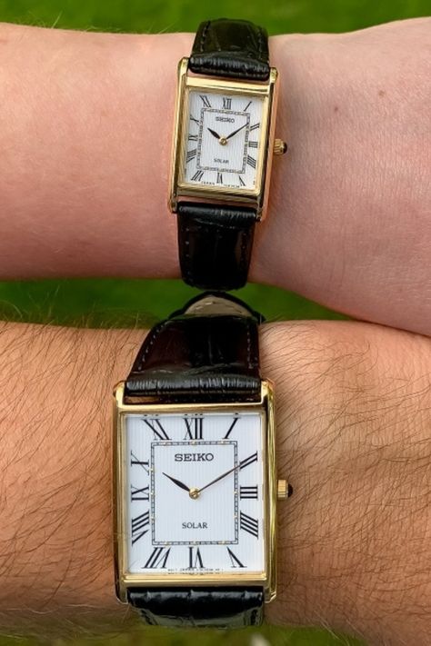 Seiko Tank, Watch With Leather Strap, Diamond Bracelet Design, Wrist Accessories, Cartier Tank, Europe Trip, Bracelet Design, Seiko Watches, Men Style Tips