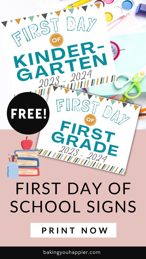 2023-2024 Free Printable First Day of School Signs, making your first day back to school memorable with these free easy to print Back to School signs! First Day Of 4th Grade Sign, First Day Of Grade 1 Sign Free Printable, First Day Of 3rd Grade Sign, First Day Of School Printables Free 2023-2024, First Day Of School 2023-2024, First Day Of Grade 5 Free Printable, First Day Of School Template Free, First Day Of Preschool Sign Free, First Day Of School Printable 2023-2024