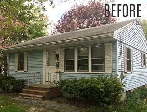 Interior Ranch Remodel, 1950s House Renovation, Small Ranch House, Ranch Makeover, Cottage Makeover, Ranch House Remodel, Ranch House Exterior, Southern Cottage, Ranch Remodel