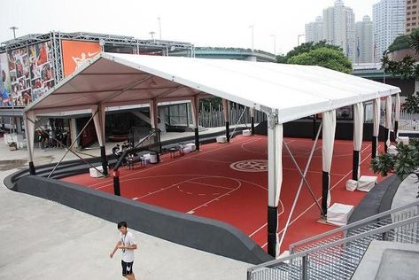 #DcTent provides safest and Lightweight #LargeTent  which is most cost-effective solutions for sports court.The high roof of our sports tent offers large space for various sporting events and most of all, our structures are re-locatable. Sports Tent, Best Tent, Marquee Tent, Retail Architecture, Indoor Basketball Court, Tent Material, Large Tent, Cool Tents, Tent Sale