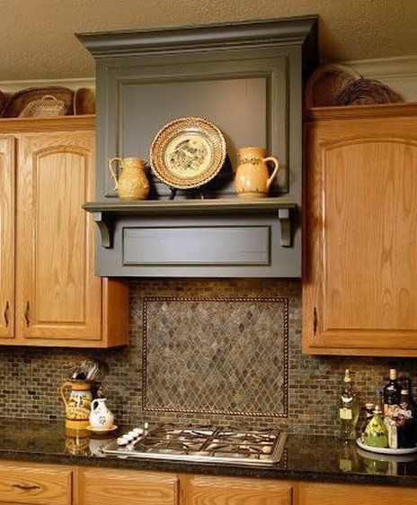 range hood in soaring ceiling Ideas | Vent Hood Home Design Ideas, Pictures, Remodeling and Decor! #RangeHoods Contrasting Range Hood, Range Exhaust Hoods, Range Hood With Shelf Above, Kitchen Hood Decorating Ideas, Range Hood Decorating Ideas, Range Hood Ideas For High Ceilings, Decorative Range Hood Ideas, Range Hood Decor, Decorative Hood Vent