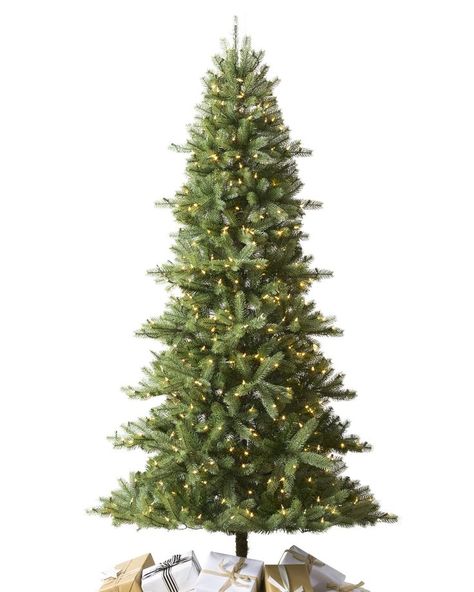 Balsam Hill 9ft Amazon Exclusive 'Realistic' Pre-lit Artificial Christmas Tree Mountain Spruce with LED Candlelight Clear Lights, Includes Stand, Storage Bag, Fluffing Gloves, and Extra Bulbs Narrow Christmas Tree, Lights Trees, Warm Led Lights, Tree Mountain, Christmas Tree Storage Bag, Christmas Tree Storage, Prelit Tree, Beauty In Simplicity, Gifts Drawing