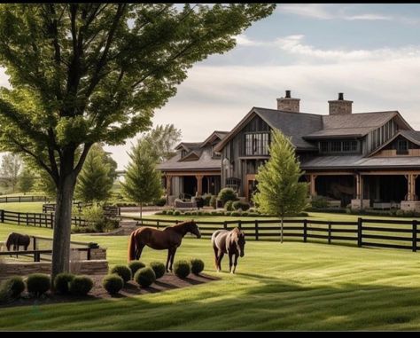 Dream Horse Barns, Farmhouse Decor Ideas, Dream Life House, Casa Country, Dream Barn, Casa Exterior, Farmhouse Ideas, Ranch Life, Home Inspo