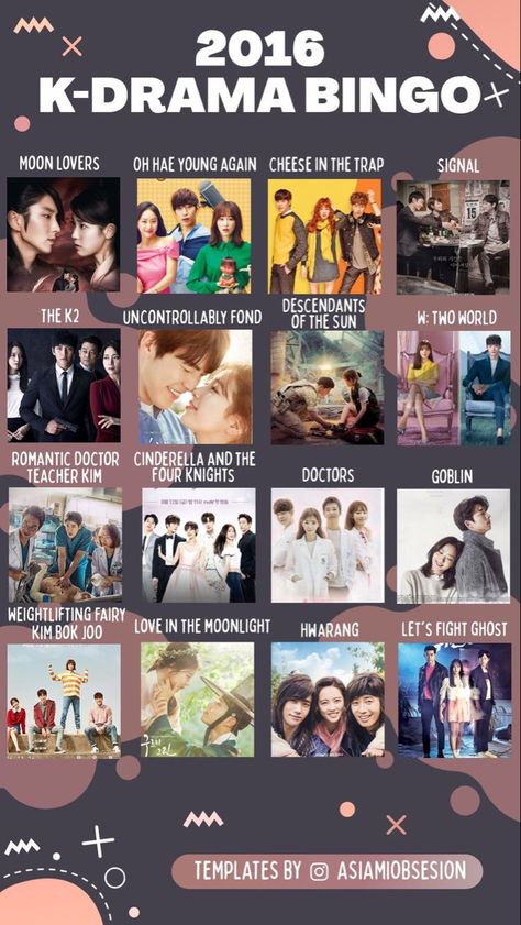 2016 Kdrama List, 2016 Kdrama, Kdrama Bingo, Kdrama 2016, Kdrama List, Drama List, Korean Drama Series, Korean Drama Romance, Best Kdrama