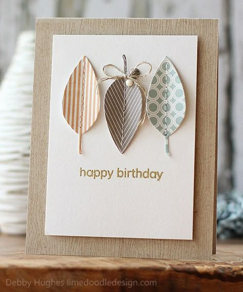 Hanging Ideas, Leaf Cards, Birthday Cards Diy, Crafts Projects, Handmade Greetings, Happy Birthday Card, Fall Cards, Handmade Birthday Cards, Paper Crafts Cards