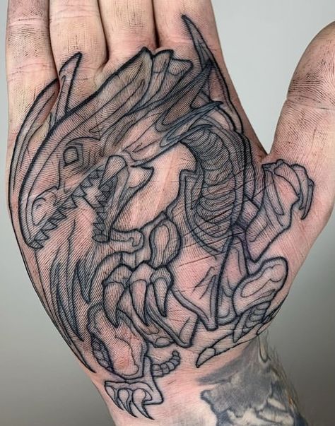 Blue Eyes White Dragon Tattoo, Yu Gi Oh Tattoo, Dragon Palm, Palm Tattoo, Blue Eyes White Dragon, Ball Tattoo, Palm Tattoos, Dragon Ball Tattoo, Wicked Tattoos