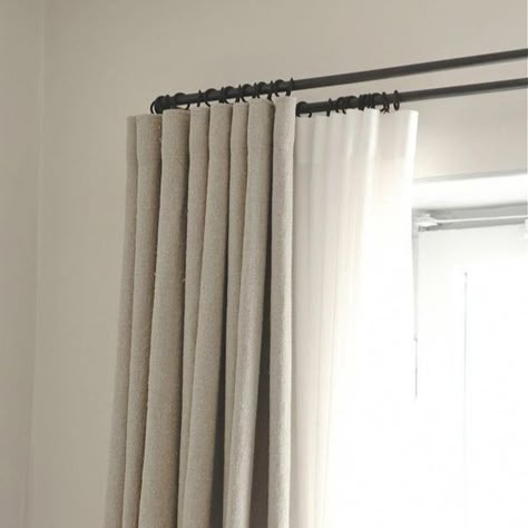 NO BUILDER, NO PROBLEM French Curtain Rod, Bay Window Rod, Iron Curtain Rods, Custom Curtain Rods, Wrought Iron Accessories, Corner Curtains, Bay Window Curtain Rod, Spare Room Ideas, Minimalist Curtains