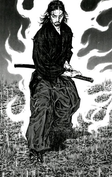 Miyamoto Musashi Art, Takehiko Inoue, Inoue Takehiko, Poses Manga, Vagabond Manga, Samurai Artwork, Miyamoto Musashi, Bd Comics, Samurai Art