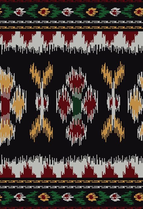 Ikat Border, Ikat Art, Beautiful Flower Drawings, Print Design Art, Paisley Art, Textile Prints Design, Pure Design, Ikat Design, Flower Art Images