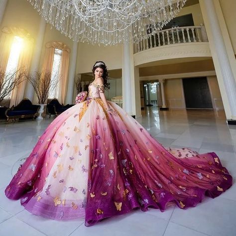 Colorful Charro Quinceanera Dresses Ball Gown Off The Shoulder Tulle Butterfly Mexican Sweet 16 Butterfly Quinceanera Dress, Butterfly Sweet 16, Charro Quinceanera Dresses, Plus Dress, Latest Fashion Dresses, Dresses Ball Gown, Dresses Quinceanera, 3d Butterfly, Standard Dress