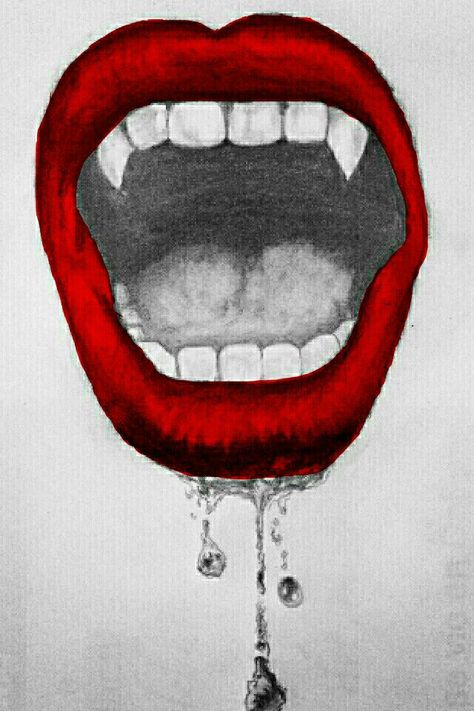 Vampire mouth :-) Vampire Teeth Drawing Sketch, Drawing Ideas Vampire, Vampire Mouth, Teeth Drawing, Vampire Drawings, Vampire Art, Lips Drawing, Small Drawings, Dark Art Drawings