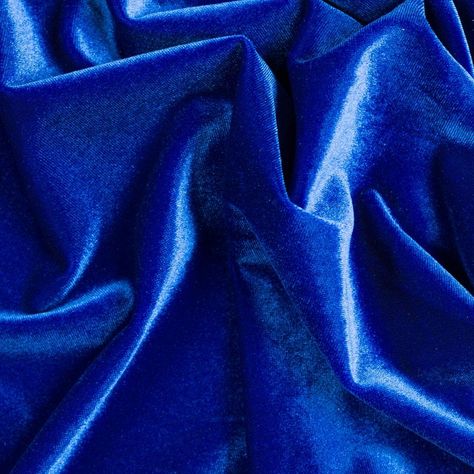 Royal Blue Stretch Velvet Apparel Spandex Fabric - Fashion Fabrics Los Angeles Blue Aesthetic Dark, Blue Velvet Fabric, Blue And White Fabric, Blue Aesthetic Pastel, Velvet Clothes, Aesthetic Colors, Feeling Blue, Stretch Velvet, Gorgeous Fabrics