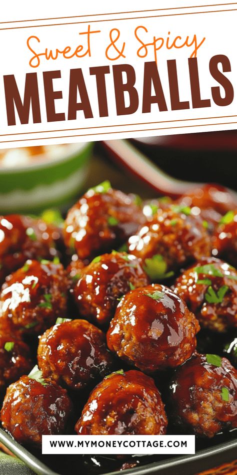 Sweet and spicy meatballs are a crowd-pleasing favorite that’s great for both dinner and parties. Cook them in the crockpot for an easy, hands-off appetizer that stays warm and flavorful. Serve them with toothpicks for Game Day Party Food that disappears fast. Save this pin for a recipe your guests will love! Poker Game Food Ideas, Crockpot Sweet And Spicy Meatballs, Super Bowl Meatballs Appetizers, Meatballs Finger Food, Meatballs For Potluck, Meatball Appetizers For Party Crockpot, Meatball Appetizer Recipes Finger Foods, Ladies Night Snacks, Gameday Meatballs