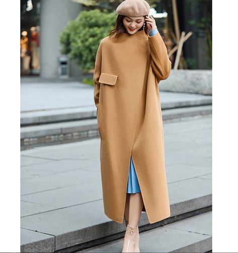 Product Description: This is a handmade cashmere coat high grade fabric,cashmere fabric.also could be custom made with any size and other colors,please feel free to contact with me if you want custom it. Material: wool 80%- 90% Size: S: Bust : 102 cm shoulder:68cm Sleeve:50cm Length:120 cm M: Bust : 108cm shoulder:70cm Sleeve: 51 cm Length: 120 cm L: Bust :114cm shoulder:72cm Sleeve:53 cm Length:120 cm XL: Bust :120 cm shoulder:74cm Sleeve:53 cm Length:120 cm 2XL: Bust :126 cm shoulder:76cm Slee Linen Coats Women, Women Wool Coat, Woolen Coat Winter, Long Wool Coat Women, Linen Coat, Long Puffer Coat, Chic Coat, Fashion Sketches Dresses, Wool Coat Women