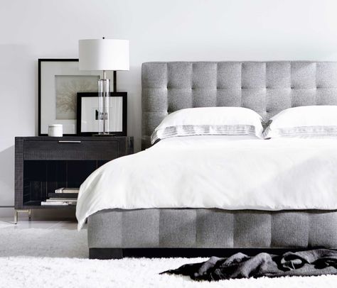 Nightstand | Bernhardt King Upholstered Bed, Queen Upholstered Bed, Bernhardt Furniture, Upholstered Panel Bed, Upholstered Panels, Upholstered Bed, Panel Bed, Upholstered Headboard, Upholstered Beds