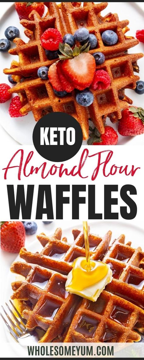 Almond Flour Waffles, Keto Waffles, Dairy Free Low Carb, Waffle Maker Recipes, Wholesome Yum, Waffles Recipe, Healthy Breakfast Recipes Easy, Clean Eating Breakfast, Low Carb Low Sugar