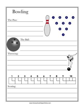 Use this free printable Bowling Worksheet to help your bowler learn some bowling rules and terms. Lap Book Templates, Activity Games For Kids, Coloring Pages For Teenagers, Pe Ideas, Pe Lessons, Free Homeschool Printables, Middle School Lesson Plans, Middle School Lessons, Algebra Worksheets