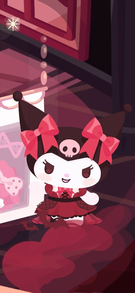 Red Kuromi Wallpaper, Red Kuromi, Kuromi Lockscreen, Kuromi Wallpaper, Hello Kitty Backgrounds, Sanrio Wallpaper, Watch Wallpaper, Kawaii Wallpaper, Hello Kitty Wallpaper