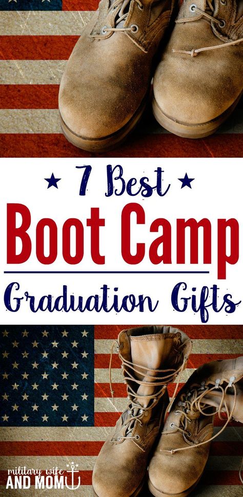 Best boot camp graduation gifts to share with your service member. Whether you're a military spouse, significant other or family member, these are perfect. Marine Graduation Gifts, Boot Camp Quotes, Coast Guard Boot Camp, Air Force Boot Camp, Usmc Graduation, Boot Camp Graduation Gifts, Navy Boot Camp Graduation, Army Boot Camp, Basic Training Graduation