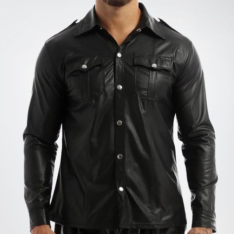 Men's Leather Shirt 🖤 Made of Genuine Lambskin Leather, this classic button-up is perfect for any occasion from business meetings to parties 🎉 Customizable to fit you perfectly! #LeatherShirt #MensFashion #PartyWear #LGBTQ 🌟 #LGBT #customised #Biker #Men #Workwear #Party #Travel #Leather #eBay https://ebay.us/6GQjAP Leather Shirts, Mens Leather Shirt, Men Workwear, Police Shirts, Custom Leather Jackets, Biker Men, Biker T Shirts, Leather Shirt, Shirt Button