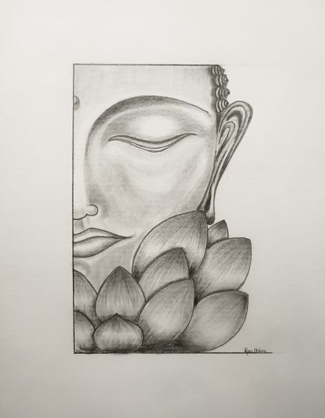 Budha Sketch Pencil Step By Step, Gutam Budha Drawing, Buddha Drawing Pencil Simple, Buddha Art Drawing Simple, Buddha Sketch Drawings, Buddha Pencil Sketch Art, Buddha Painting Simple, Buddha Drawing Easy, Buddha Sketch